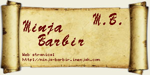Minja Barbir vizit kartica